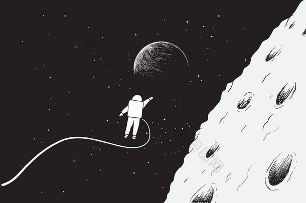宇航员在月亮附近