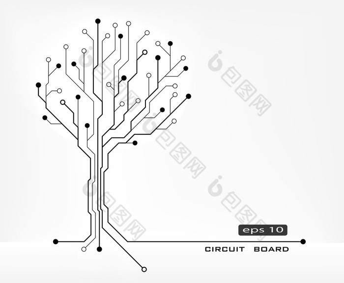 树的抽象形状电路板