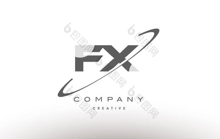 fx f x 耐克灰色字母字母徽标