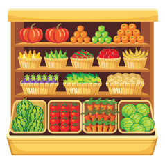 超市。蔬菜和水果.