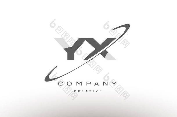 yx y x 耐克灰色字母字母徽标