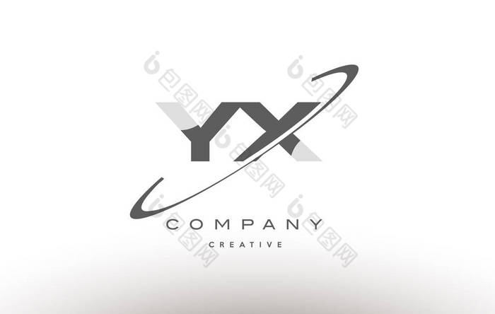 yx y x 耐克灰色字母字母徽标