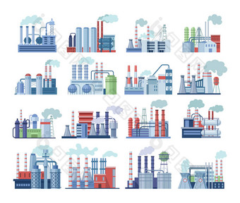 工业厂房设置。有管道、电站、火力发电厂、不同制造厂、仓库、有储油罐的工厂、气体载体的工业建筑物图片