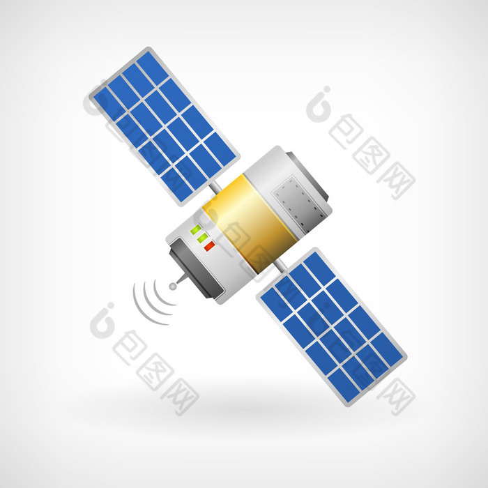 与太阳能电池隔离的通信卫星图标