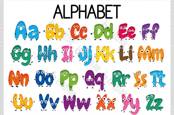 字母跟踪和着色工作表: 写 a-z。儿童练习. 