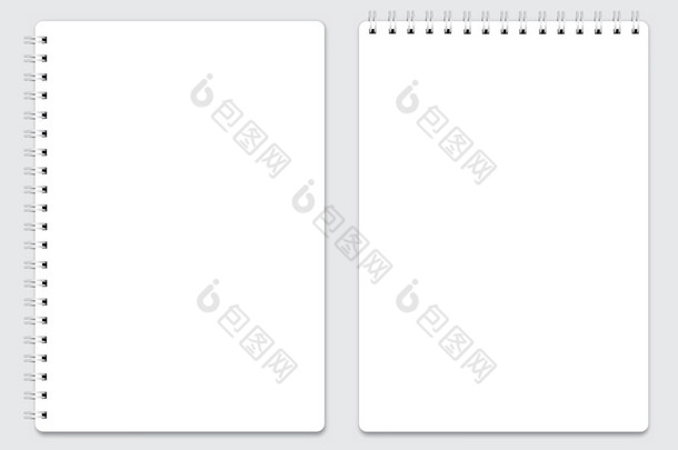 空白的现实螺旋记事本笔记本