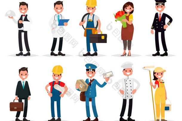 设置专业︰ 服务员、 医生、 电工、 花店、 飞行员、 b