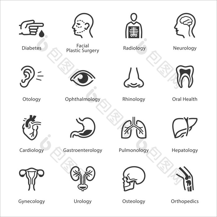医疗及保健服务图标集 1-专业