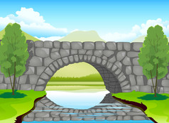 桥组成的石头