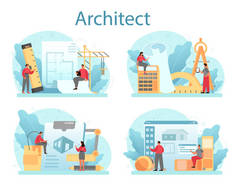 建筑概念集。建筑工程与施工的构想