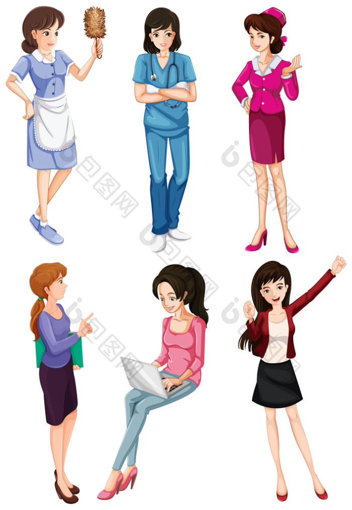 女士们有不同的职业图片-包图网企业站