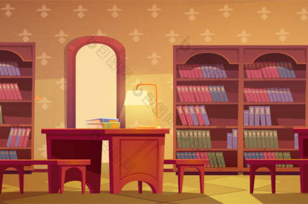 图书馆内空房间，供图书阅读