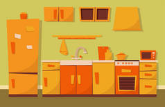 舒适的厨房烹饪室