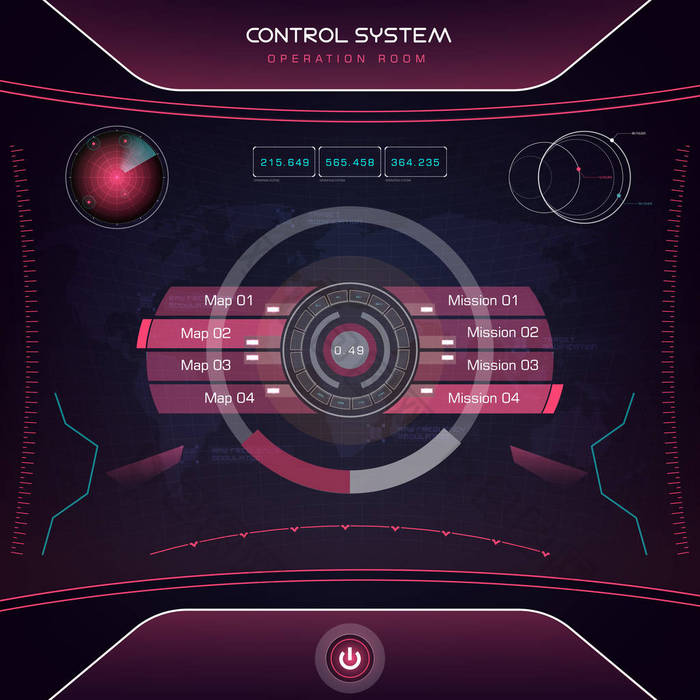 未来视觉动作模式地球界面 Ui 设计图形插图