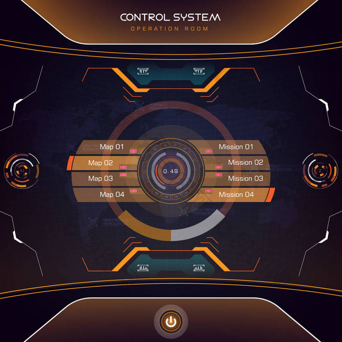 未来视觉动作模式地球界面 Ui 设计图形插图