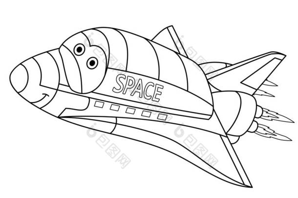 带有航天飞机的着色页