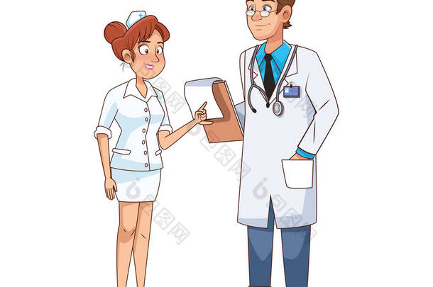专业医生和护士角色