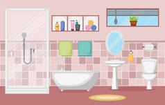 浴室室内清洁现代室内家具平面设计