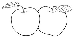 令人愉快的花园-集的两个苹果与叶