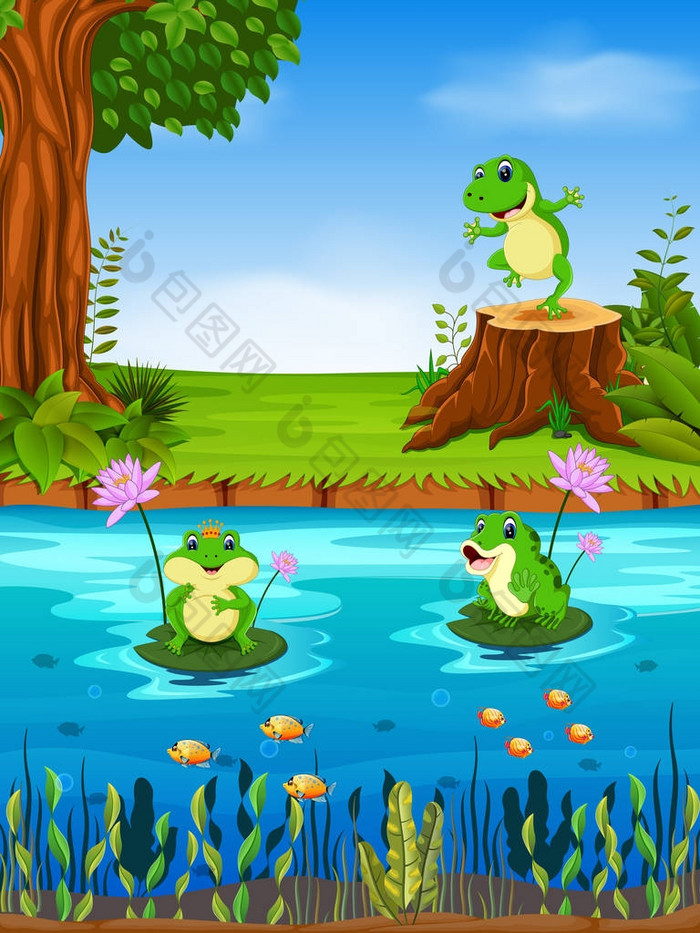 RIVER中的FROG SWIMMING