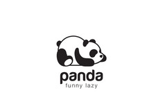 熊猫熊剪影标志设计