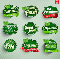 农场新鲜食品标签、 徽章或密封