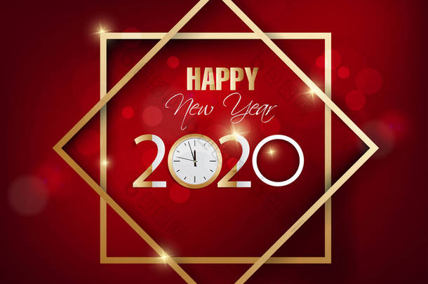 2020年新年快乐,圣诞快乐。2020年春节快乐的老鼠,汉字意味着新年快乐,富有。农历新年 2020.
