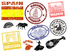 与西班牙邮票