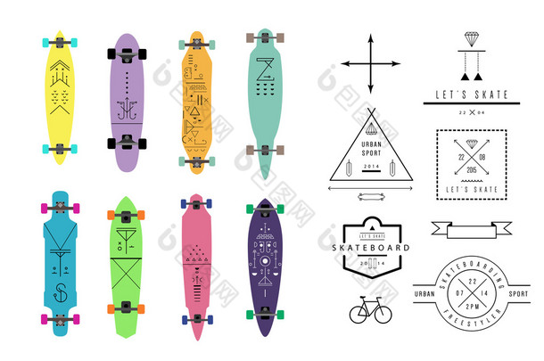 收集各种异型的滑板和长板