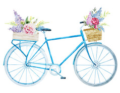 水彩的自行车