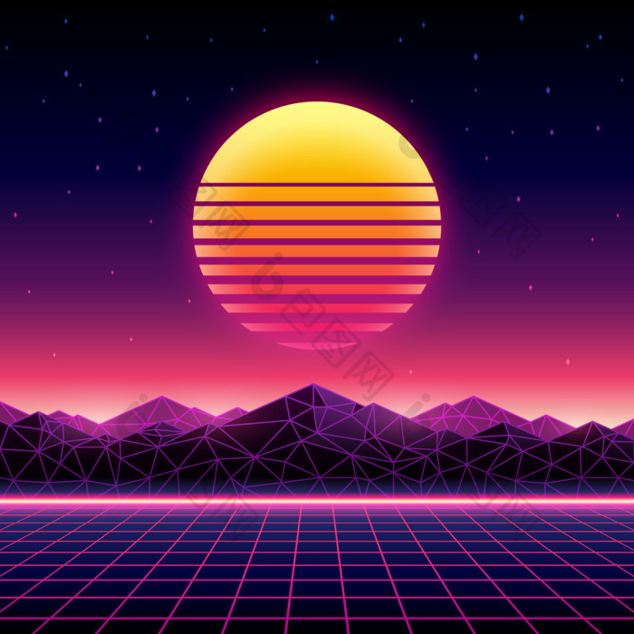 复古未来主义背景上世纪年代风格图图片-包图网企业站