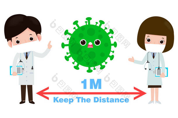 验尸官预防、社会疏离、医生对感染<strong>风险</strong>和疾病保持距离、戴上外科保护口罩以预防Covid-19病毒。卫生保健概念。