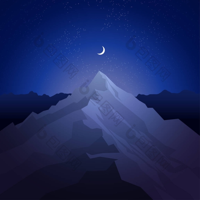 在山上的夜晚景观与峰登山旅游和户外休闲的图片-包图网企业站