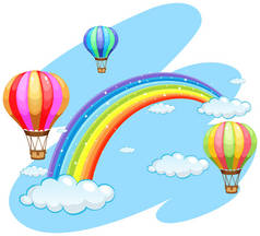 三个气球飞越彩虹