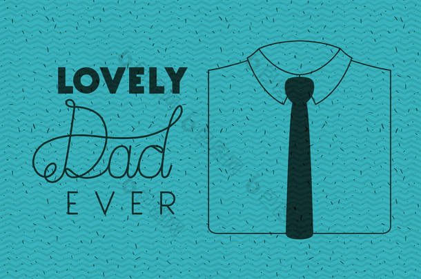 快乐父亲节贺卡与优雅的衬衫和领带