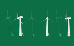 风能发电设备。再生能源.