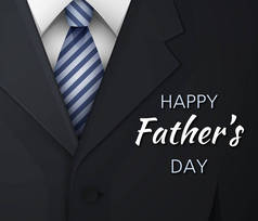 快乐父亲节贺卡领带和男士西装
