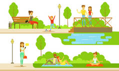 暑假期间市民在公园内放松身心及进行体育活动的情况