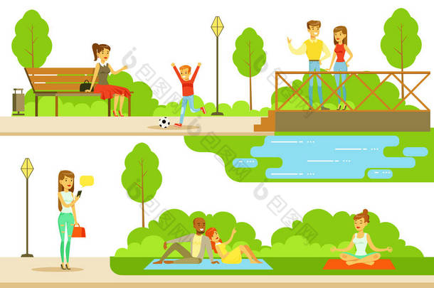暑假期间市民在公园内放松身心及进行体育活动的情况