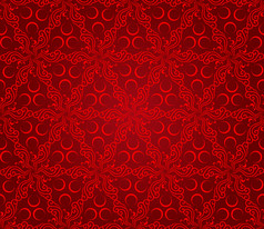 无缝的抽象花卉图案背景红色