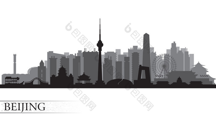 北京的城市天际线轮廓图片-包图网企业站