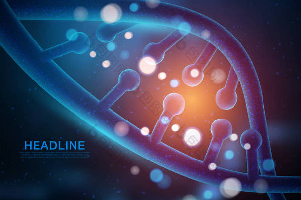 抽象的浮力dna螺旋结构。遗传学生物学背景。未来的dna技术