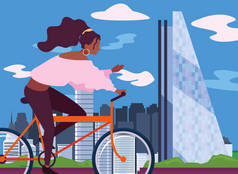 人们骑自行车活动图像