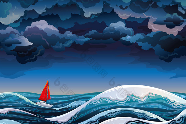 <strong>红帆船</strong>和风雨如磐的天空