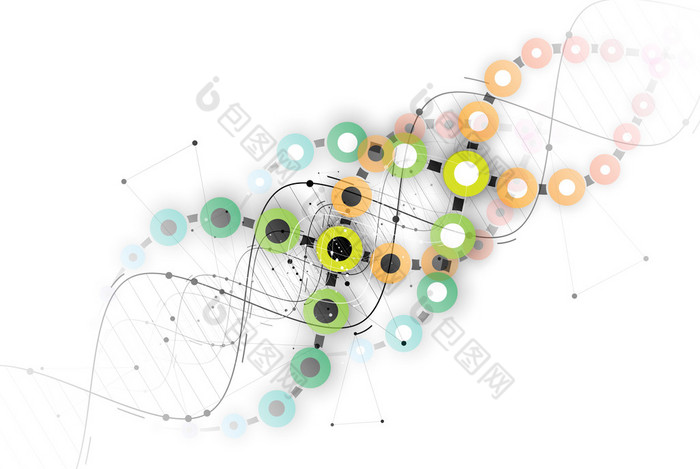 Dna 抽象的图标和元素集合。未来科技