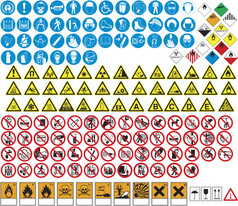 各种表和标志禁令和危险