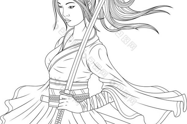 美丽的武士女孩