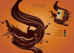 巧克力广告设计、 高详细的现实说明