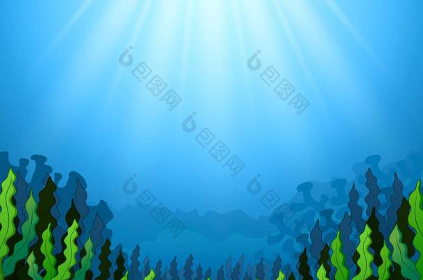 水下的场面与海藻
