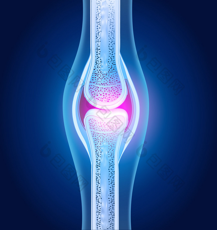 正常关节的解剖抽象蓝色设计